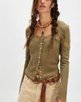 Gothic Olive Let's Party Cardigan