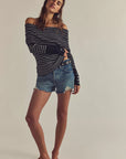 Black & White Stripe Evergreen Sweater