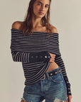 Black & White Stripe Evergreen Sweater