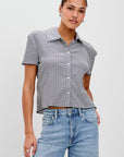 Navy Gingham Limon Top