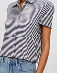 Navy Gingham Limon Top