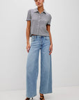 Navy Gingham Limon Top
