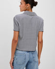 Navy Gingham Limon Top
