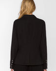 Loni Black Linen Blazer
