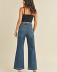 Dark Denim Wash Patch Pocket Wide Leg