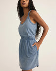 Medium Indigo Keegan Jersey Denim Mini Dress