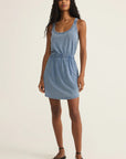 Medium Indigo Keegan Jersey Denim Mini Dress