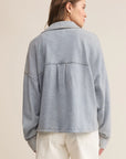 Washed Indigo All Day Cropped Knit Denim Jacket