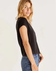 Black Modern Slub Tee