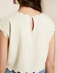 Natural Embroidered Sophie Top