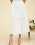 White Eyelet Walk Midi Skirt