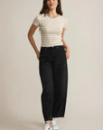 Sage Green Saxton Striped Tee