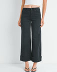 Washed Black Cuffed Palazzo Jean