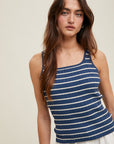 Navy Striped Susannah Tank