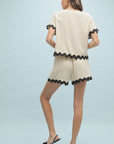 Taupe & Black Ric Rac Top