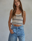 Natural Black Pierre Striped Tank