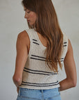 Natural Black Pierre Striped Tank
