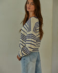 Natural Blue Alder Striped Cardigan