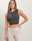 Charcoal Reversible Crop Top