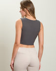 Charcoal Reversible Crop Top