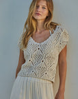 Natural Kendra Crochet Top