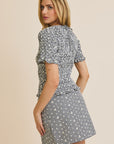 White & Black Baylie Eyelet Mini Skirt