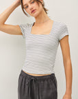 Dark Navy Square Neck Top