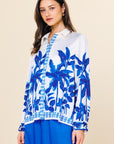 Ivory & Blue Palm Desert Blouse