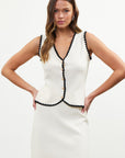 Cream & Black Deanna SweaterVest