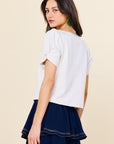 White & Taupe Catherine Top