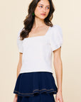 White & Taupe Catherine Top