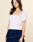 White & Taupe Catherine Top