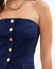 Navy Strapless Verona Top