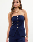 Navy Strapless Verona Top