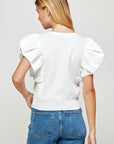 White Pleated Marsha Top