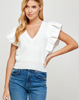 White Pleated Marsha Top