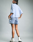 Blue Crew Neck Skye Top