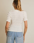 Cream Stripe Lacey Top