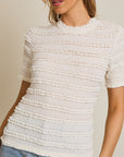 Cream Stripe Lacey Top