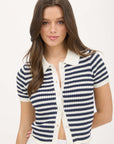 Navy Striped Payton Cardigan