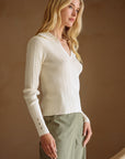 Cream Ribbed Pauline Top