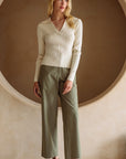 Cream Ribbed Pauline Top