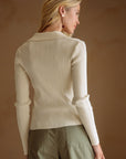 Cream Ribbed Pauline Top
