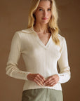 Cream Ribbed Pauline Top