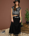 Black Embroidered Sophie Skirt