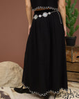 Black Embroidered Sophie Skirt
