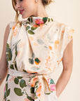 Cream Mock Neck Elara Dress