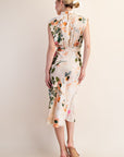 Cream Mock Neck Elara Dress