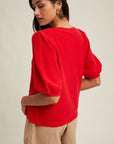 Cherry Puff Sleeve Christine Cardigan