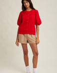 Cherry Puff Sleeve Christine Cardigan